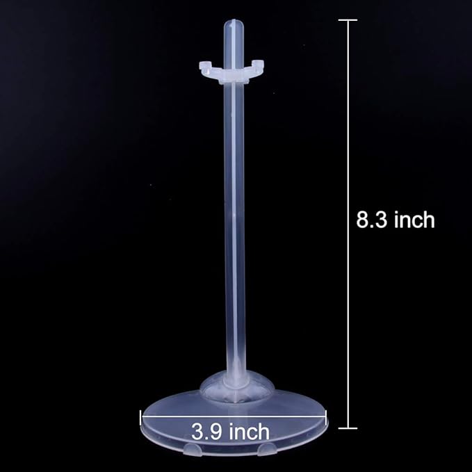 UCanaan 10 Pcs Doll Stands Display Holder for 11.5 Inch Dolls White Transparent Model Support Frame Prop Up Girl Dolls Suitable for 11.8’’ 1/6 Dolls Accessories