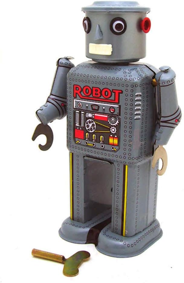 Charmgle Mechanical Robot Tin Toy Wind-up Walking Robot Toy Adult Collection Retro Toy Party Favor Birthday Gifts Home Decoration