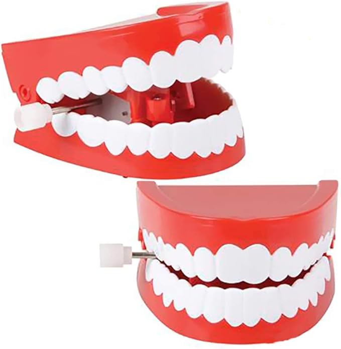 The Dreidel Company Wind Up Teeth Chomping & Chattering Teeth Toys for Kids Birthday Party Favors, Novelty and Gag Gifts, 2.5" Inches (60-Pack)