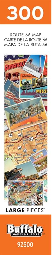 Buffalo Games - Route 66 Map - 300 Large Piece Jigsaw Puzzle for Adults - Challenging Puzzle Perfect for Game Nights
