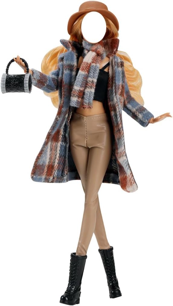 Doll Clothes, 5 Sets Outfits Winter Dresses Pants Windbreaker Hat for 11.5 inch Dolls Accessories Random Style (B)