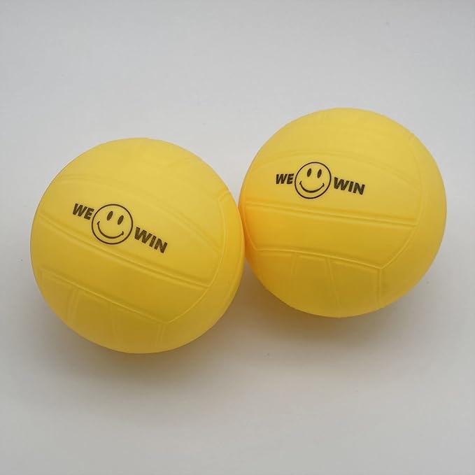 Spike Replacement Balls | Roundnet Game Balls | Strong Bounce Ball | 3.5inch Yellow Soft Rubber Ball | Extra Balls | Lawn Beach Volleyball, Water Pool Ball