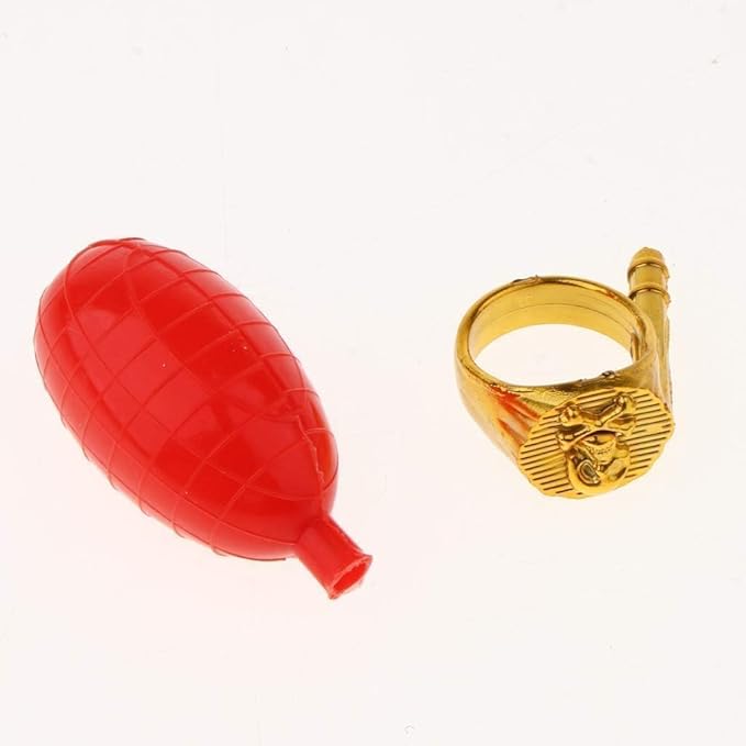 6Pcs Red Water Squirt Toys Water Spray Ring Tricky Toy Spoof April Fools' Day Tricky Prank Party Gag and Practical Jokes Novelty and Gag
