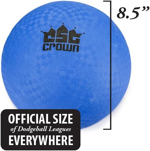 Crown Sporting Goods 8.5-inch Official Size Dodge Ball with Textured Grip - Playground Balls for Kickball, Foursquare