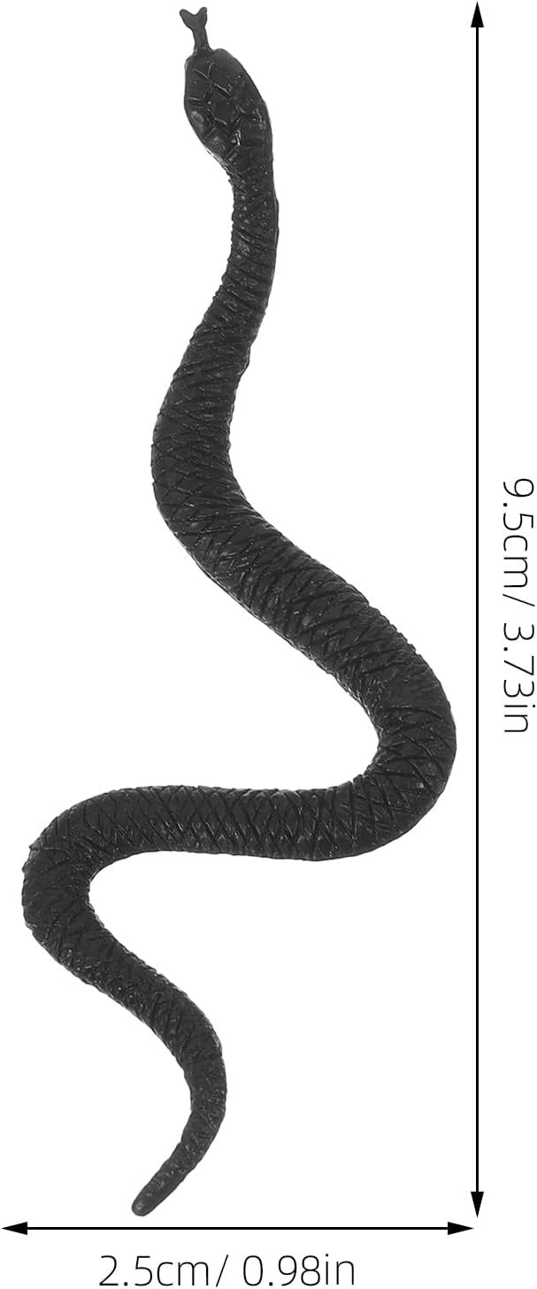 IMIKEYA 100Pcs Realistic Black Rubber Snakes - Fake Plastic Snakes for Halloween Pranks and Decorations