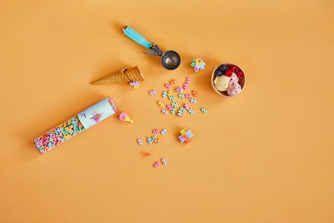 Plus-Plus 4350 Ingenious Construction Toy, Colour Mix Gelato, Ice, Creative Building Blocks Tube, Building Block Set for Children from 5 Years, 240 Pieces