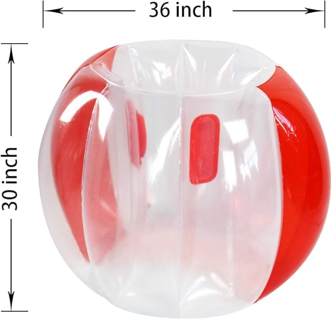 ZHUYNXIR 2 PC Sumo Balls for Kids, Bumper Bounce Balls for Kids, Kid Sumo Ball, Lawn Game Ball for Kid Outdoor Team Gaming Play for 3+ Ages (36 inch, red+red)