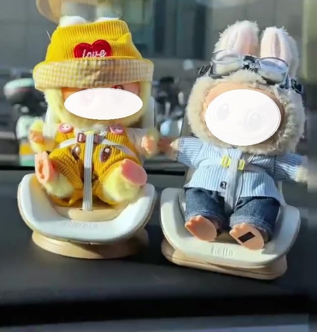 Doll Stand for LABUBU Accessories,Doll Display Holder Support for 4-8 Inches,Keep for LABUBU in a Standing Position (Beige)