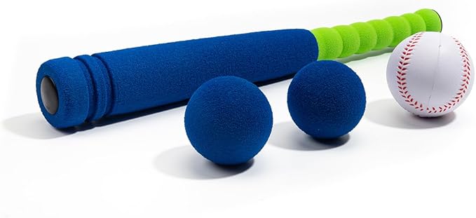 [Mini Size] 16" Foam Kids Sports Baseball Bat Set+ 3 Soft Balls + Storage Bag Included, Gift for Toddlers 3 Years Old Hitting Indoor Outdoor Playing