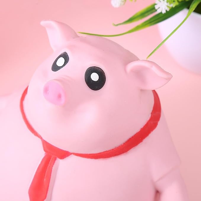 Stretchy Glue-Sand Filled Rubber Pig , Latex Piglet Soft Decompression Doll Toy, Squishy Pig Toy,Animal High-Elastic Stretchable, Decompression Toy for Adults and Children (Pig-L)