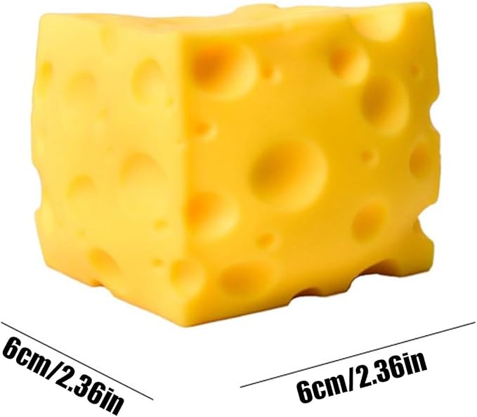 Yellow Cheese Squeeze Toy,Soft Novelty Toy, Rebounding Sensory,Help for Relax,Focus, Sensory Cheese for & Adults, Food Theme Cheeese Cubes Squiishy Toys,Stress Balls for Adults