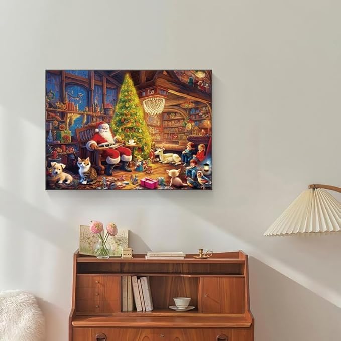 500 Piece Puzzles for Adults Santa Claus Family 20.5 x 15 Inch 500 Piece Jigsaw Puzzles for Adults Christmas Puzzles 500 Pieces for Adult Educational Challenge Puzzle