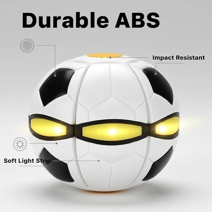 Magic Ball with 6 LED Lights - High Bounce Pop Up Ball Flying Saucer - Bouncing Balls, Magic Flying Saucer, Bouncy Balls-Interactive Outdoor Catching Game & Stress Relief for Family & Friends