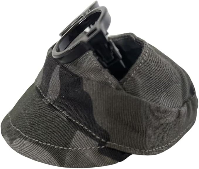 for Labubu Doll Accessories Set, 4 Colors Options Camouflage Bucket Hat and Black Sunglasses Frame(no Lenses) Casual Cap (Camouflage Army Green)