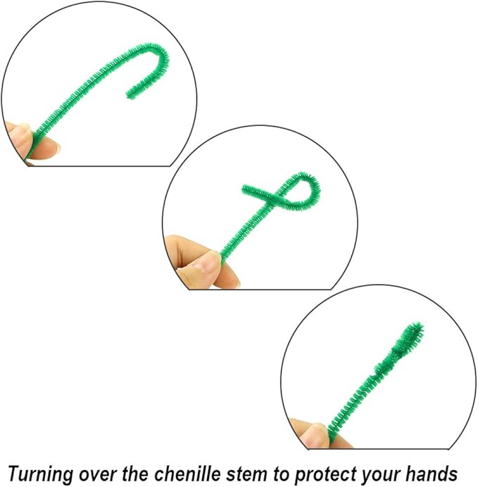 Caydo 200 Pieces Green Pipe Cleaners for St. Patrick's Day Decorations, Craft Chenille Stems for Kids DIY Art Craft Projects (6 mm x 12 inch)
