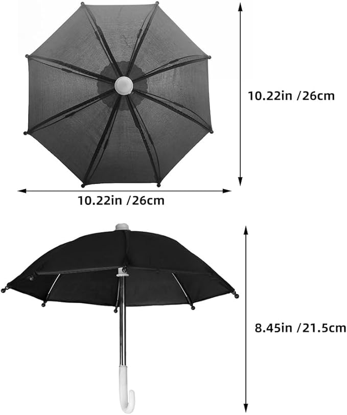 TOYANDONA 18 inch Doll Umbrella - Mini Rainy Sunny Umbrella Miniature Dollhouse Decor for American Doll Accessories, Black
