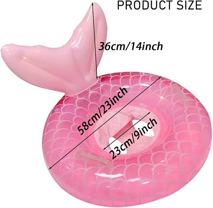 New Baby Swimming Pool Floats for Toddler Kids 8-48 Months Under 44lb, Inflatable Swim Ring Water Raft with Seat for Summer Beach Outdoor Children Infant Bath Toys