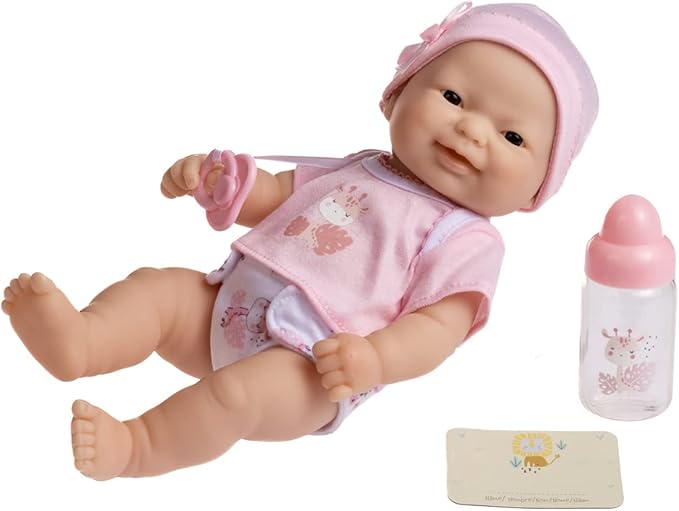 JC Toys - La Newborn Nursery | 7 Piece Doll Gift Set | 12" Life-Like Asian Doll with Accessories | Purple | Ages 2+ (18346)
