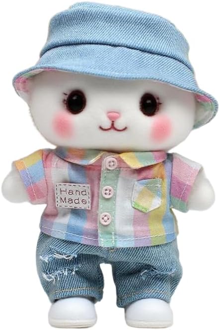17cm Doll Clothes - 4 Set 17cm Doll Outfit & Accessories,17cm Doll Daily Set,hat+Clothes+Pants+Shoes(Style-b (No Doll))