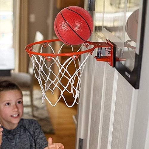 Larger 17" x 12" Indoor Basketball Hoop With 9" Boost Dunk Rim for Kids Adults, Over The Door Hoop 4 Balls, Wall Mount Hoops for Yard Outdoor Shatterproof Backboard- Stocking Stuffer Gift for Boy Teen