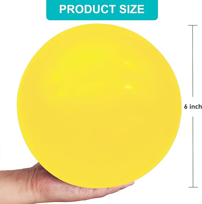 6 Pcs 6 Inch Inflatable Bouncy Balls, with 1 Hand Air Pump