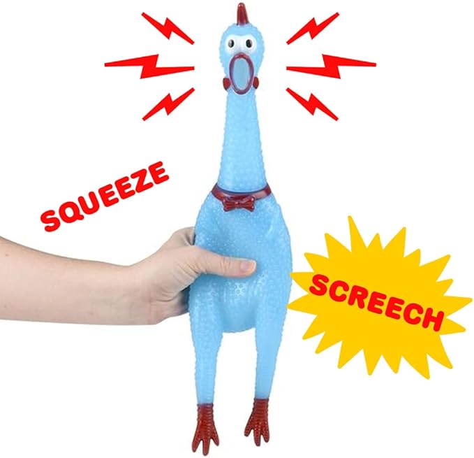 ArtCreativity Screaming Chicken Toys, Set of 4, Easter Party Favors, Hilarious Squeeze Toys in Assorted Colors, April Fools Pranks, Classic Gag Gifts for Kids and Adults, Noisemakers for Parties