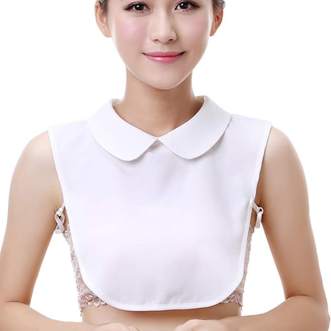 Shinywear Ruffles Turtle Neck False Shirt Collar Lace Crystal Pearls Decorative Dicky Choker Detachable Doll Lapel Blouse