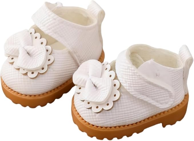 Doll Shoes for Lu bubu 17cm Dolls(No Doll) , Mini Shoes Accessories, Cute PU Leather Princess Shoes Suitable for 17cm Doll, Dress Up Doll Shoes Replacement White