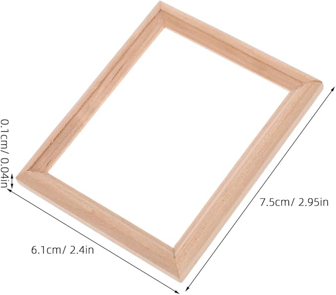 EXCEART 10pcs Mini Photo Frame Model House Decorations for Home Window Decor for Home Furniture Wood Crafts Wooden Dollhouse Miniature Photo Frame Household Products Doll House