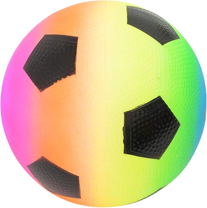 Rhode Island Novelty 9 Inch Rainbow Soccer Playground Ball, One per Order
