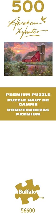 Buffalo Games - Gold - Abraham Hunter - End of Day - 500 Piece Jigsaw Puzzle for Adults - Challenging Puzzle Perfect for Game Nights