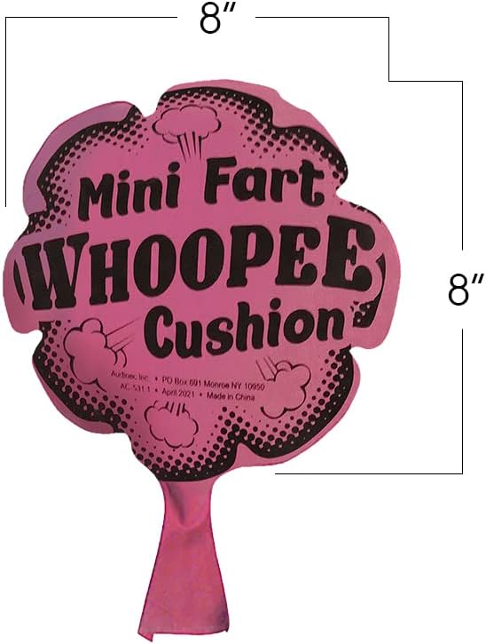 ArtCreativity 8 Inch Whoopie Cushions Pack of 6 - Fun Whoopee Cushions Noise Makers for Kids and Adults - 100% Non-Toxic Prank Toy - Novelty Gag Joke Gift - Birthday Party Favors for Boys and Girls
