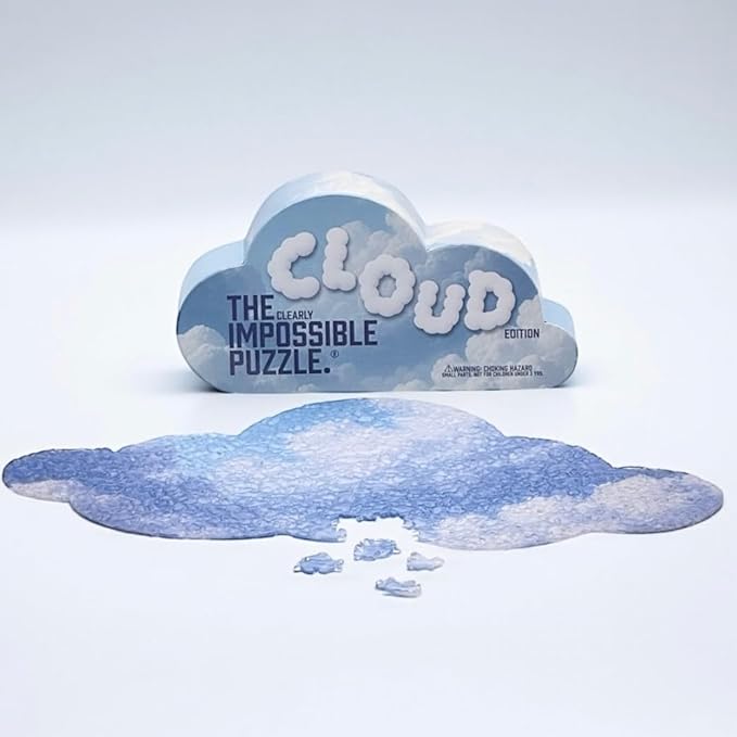 The Clearly Impossible Puzzle 100, 200, 500, 1000 Pieces Hard Puzzle for Adults Cool Difficult Clear Brain Teaser - Difficult Funny for Adults (Cloud Edition)