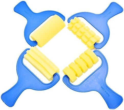 Washable Paint Brushes Set for Toddler Kids Early Learning Toys Finger Paints sponges Art Supplies Gifts -nontoxic-100% Baby Safe