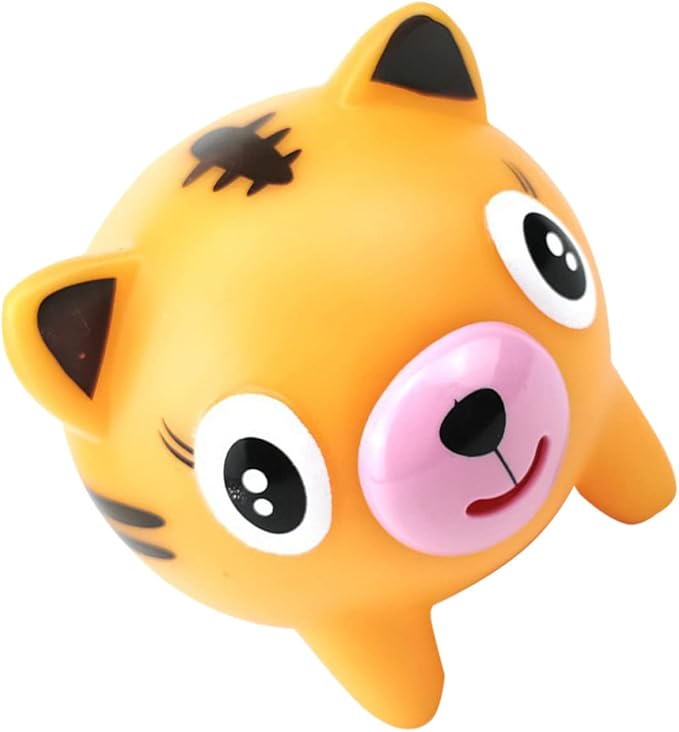 TOYANDONA Squeeze Toy for Kids - Tiger Tongue Stick Out Animal Tongue Out Toy Squeeze Ball for Stress Relief Fun Kids Adults Birthday Party Favors Easter Basket Goodie Bag Stocking Stuffers, Orange