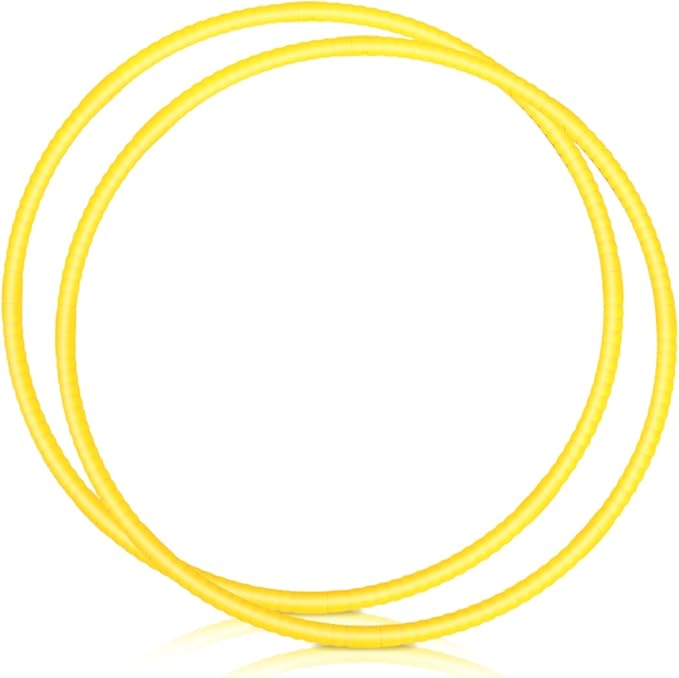 2 Pcs Toy Hoop Exercise Hoop Detachable Adjustable Plastic Toy Ring Playground Equipment for School Colored Circles Exercise Ring for Teens Dog Agility Equipment(Yellow,26 Inch)
