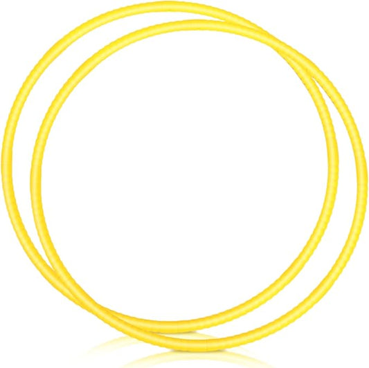 2 Pcs Toy Hoop Exercise Hoop Detachable Adjustable Plastic Toy Ring Playground Equipment for School Colored Circles Exercise Ring for Teens Dog Agility Equipment(Yellow,26 Inch)