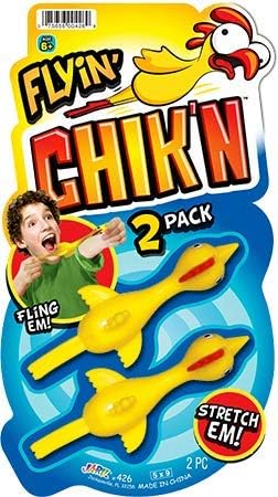 JA-RU Mini Rubber Chicken Slingshot Toy (1 Pack, 2 Chicken Flingers) – Finger Slingshot Toys for Kids, Funny Gag Gifts, Bulk Party Favors, Goodie Bag Stuffers & Classroom Prizes. 426-1A