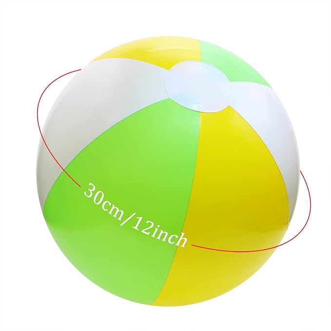 PENTA ANGEL Beach Balls 2PCS 12 Inch Inflatable/Blow Up Classic Rainbow Color Summer Swimming Pool Party Favors Water Toy Beachball for Women Men Adults Playing