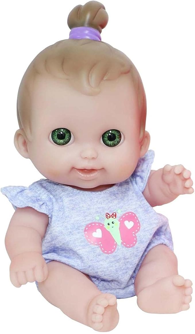 Lil Cutesies 9" All Vinyl Baby Doll Bed Time Gift Set | Posable and Washable | Removable Outfit | Rocking Crib and Bed Time Accessories | JC Toys | Ages 2+