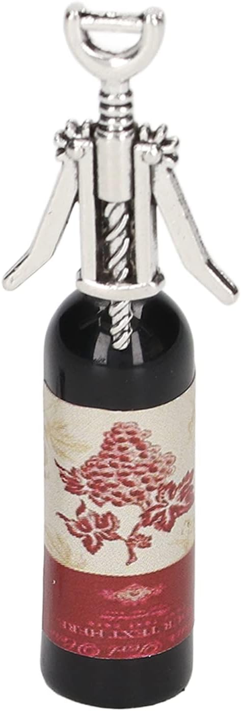 Mini Wine Bottles Set, 1:12 Scale Doll House Accessories, Miniature Doll Bottles with Bottle Opener, for Dollhouse Fairy Garden Pub Bar Dolls House