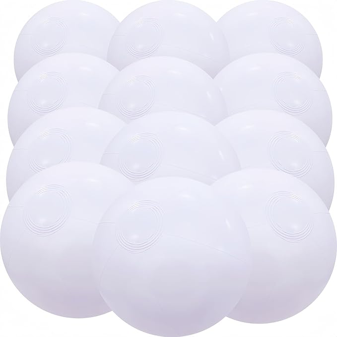12" Beach Balls Bulk 12 Pack Inflatable Pool Ball for Kids Summer Water Games Party Supplies