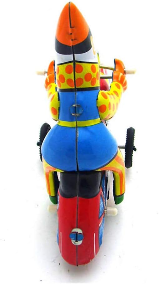 Charmgle Retro Wind-up Clown Riding Motorcycle Model Toy Spring Tinplate Figurine Toys Xmas Plaything Gifts Home Ornament