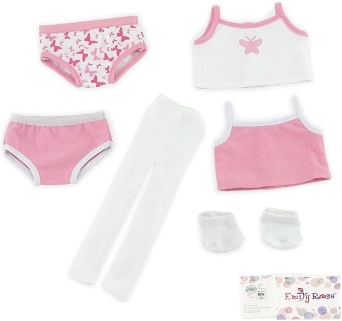Emily Rose 18 Inch Doll Clothes - 6-PC Basic Underwear Set Socks and Tights | Value Pack 18" Doll Accessories Compatible with American Girl Dolls