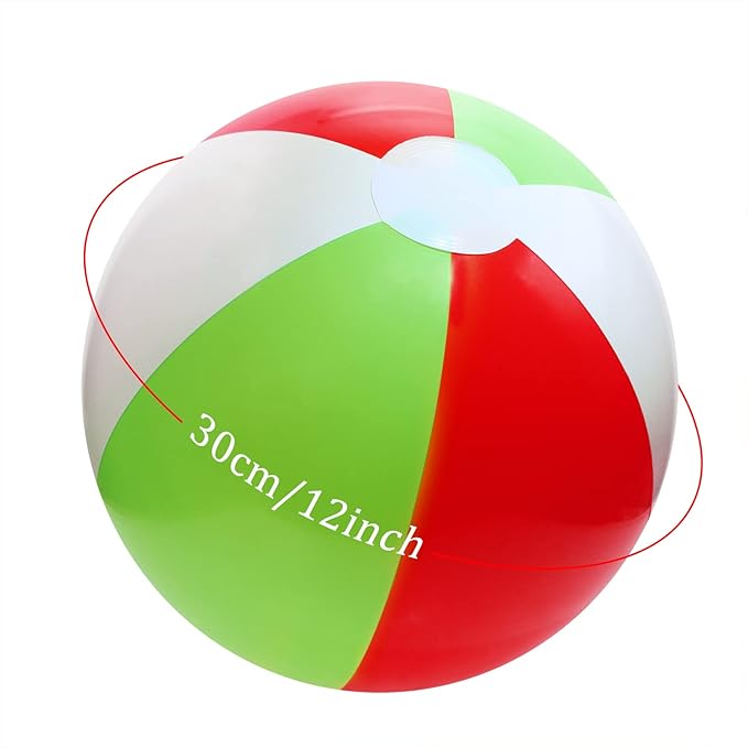 PENTA ANGEL Beach Balls 2PCS 12 Inch Inflatable/Blow Up Classic Rainbow Color Summer Swimming Pool Party Favors Water Toy Beachball for Women Men Adults Playing