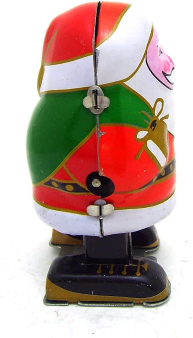 Charmgle Wind-Up Tin Toy Santa, Retro Walking Robot Adult Collection Clockwork Toy, Xmas Party Favor Toys Home Store Stage Decoration