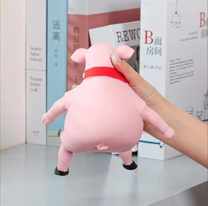 Stretchy Glue-Sand Filled Rubber Pig , Latex Piglet Soft Decompression Doll Toy,Squishy Pig Toy, Animal High-Elastic Stretchable, Decompression Toy for Adults and Children (Pig-S)