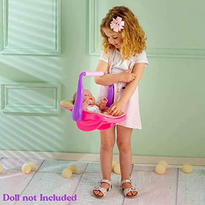JC TOYS ADJUSTABLE CARRIER – Converts from Rocking Baby Carrier to Feeding Seat – Perfect for Children 2+ , Pink , 16 inches