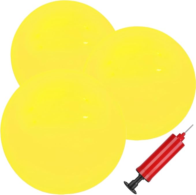 3 Pcs Inflatable Playground Balls 9 Inch Bouncy Balls with Hand Air Pump for Indoor Outdoor Play Balls for Kids