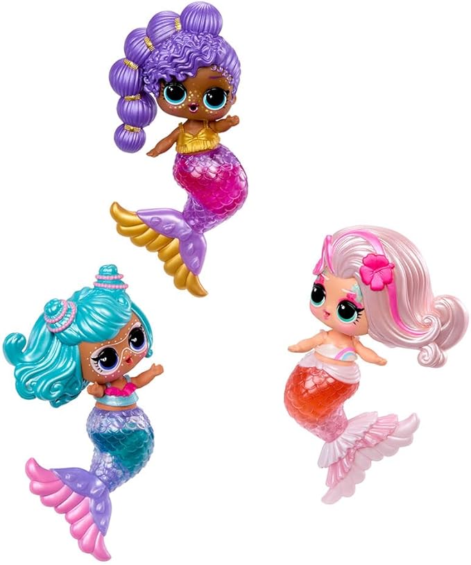 LOL Surprise Mermaids Makeover Magic Tots with DIY Wearable Lip Gloss Makeup for You and Your Doll, Fun Water Play, Gift for Kids Ages 4+ (Pack of 2)
